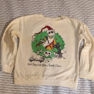 Disney Cream Sweatshirt with Jack Skellington Christmas Theme